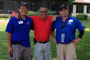 From left: Coty LaVere (EMI Operations Manager), Marc D’Ambrosio (Classic Sports Catering) and Michael Abraham (EMI Area Manager)